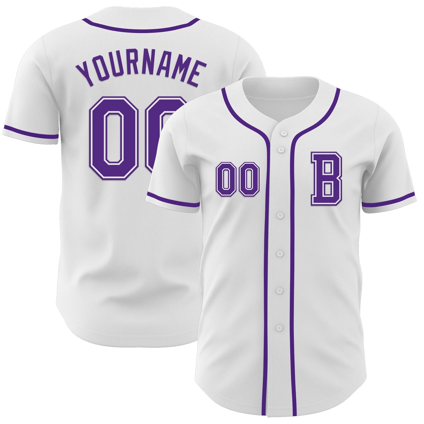 Custom White Purple Authentic Baseball Jersey - Sky-Custom