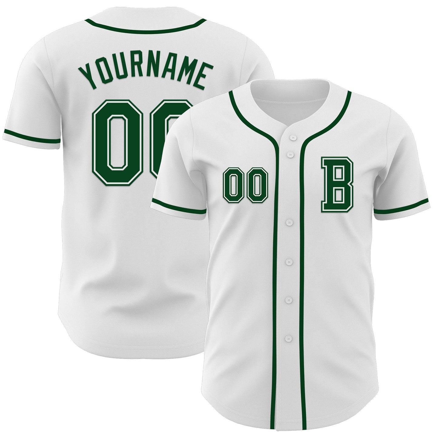 Custom White Green Authentic Baseball Jersey - Sky-Custom