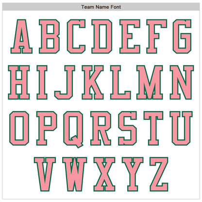 Custom White Medium Pink-Kelly Green Authentic Baseball Jersey - Sky-Custom