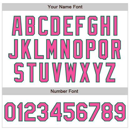 Custom White Pink-Kelly Green Authentic Baseball Jersey - Sky-Custom