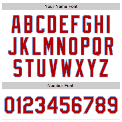 Custom White Red-Light Blue Authentic Baseball Jersey - Sky-Custom