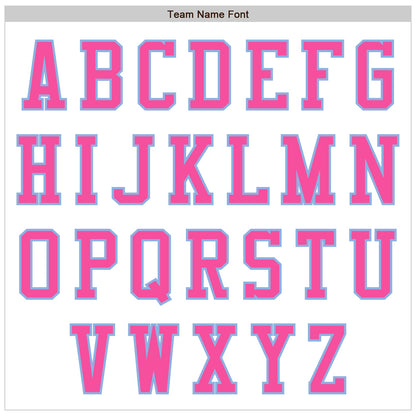 Custom White Pink-Light Blue Authentic Baseball Jersey - Sky-Custom