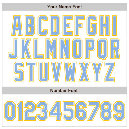 Custom White Light Blue-Yellow Authentic Baseball Jersey - Sky-Custom