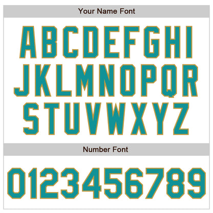 Custom White Teal-Old Gold Authentic Baseball Jersey - Sky-Custom