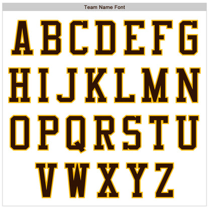 Custom White Brown-Gold Authentic Baseball Jersey - Sky-Custom