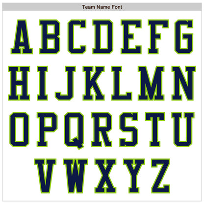 Custom White Navy-Neon Green Authentic Baseball Jersey - Sky-Custom