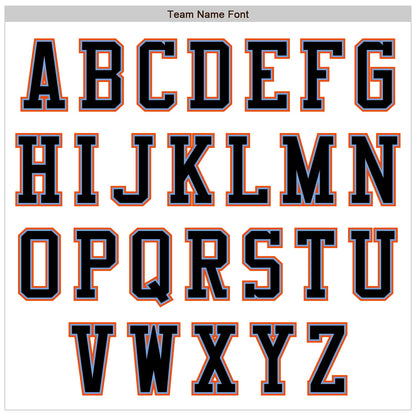 Custom White Black Powder Blue-Orange Authentic Baseball Jersey - Sky-Custom