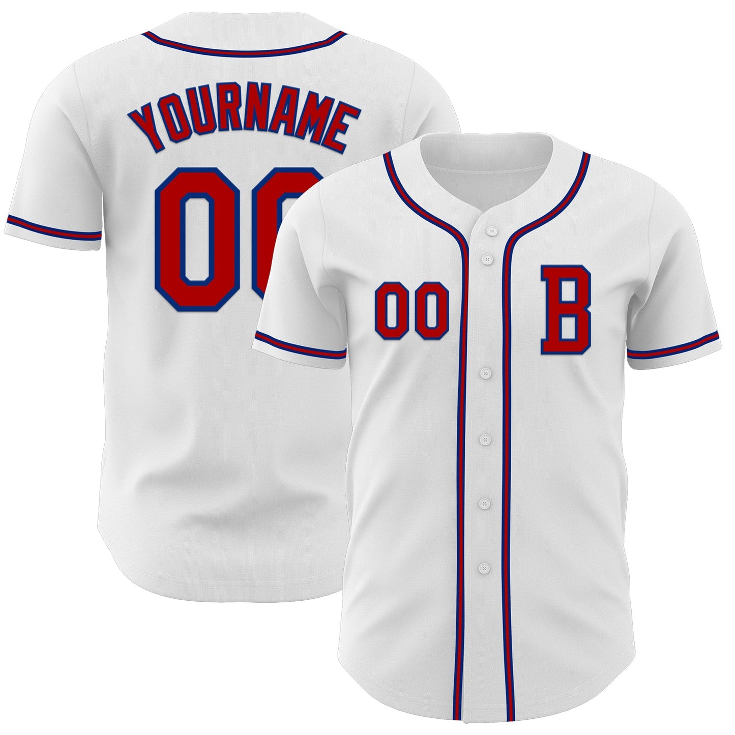 Custom White Red-Royal Authentic Baseball Jersey - Sky-Custom