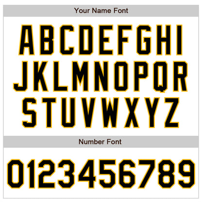 Custom White Black-Gold Authentic Baseball Jersey - Sky-Custom