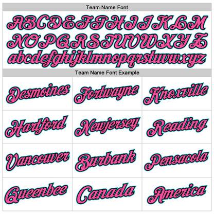Custom White Teal Black-Pink Authentic Throwback Basketball Jersey - Sky-Custom