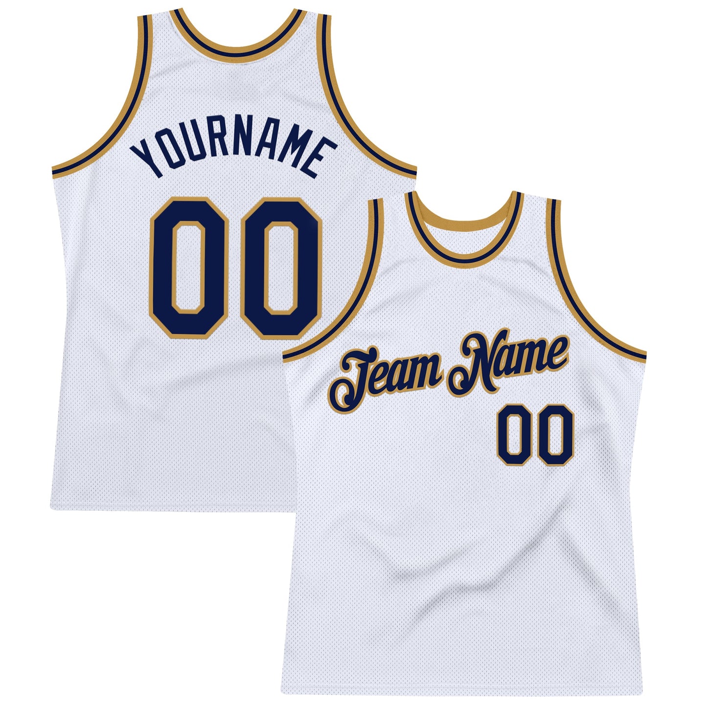 Custom White Navy-Old Gold Authentic Throwback Basketball Jersey - Sky-Custom