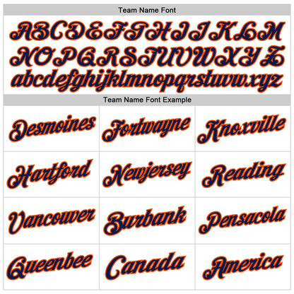 Custom White Navy-Orange Authentic Throwback Basketball Jersey - Sky-Custom