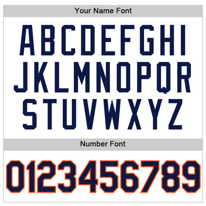 Custom White Navy-Orange Authentic Throwback Basketball Jersey - Sky-Custom