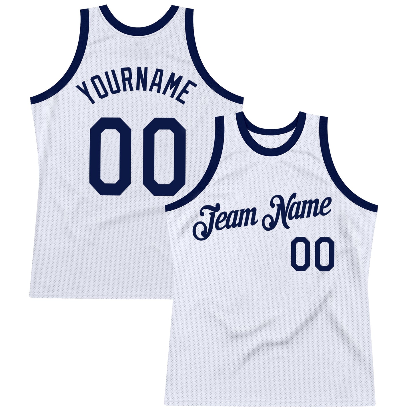 Custom White Navy Authentic Throwback Basketball Jersey - Sky-Custom