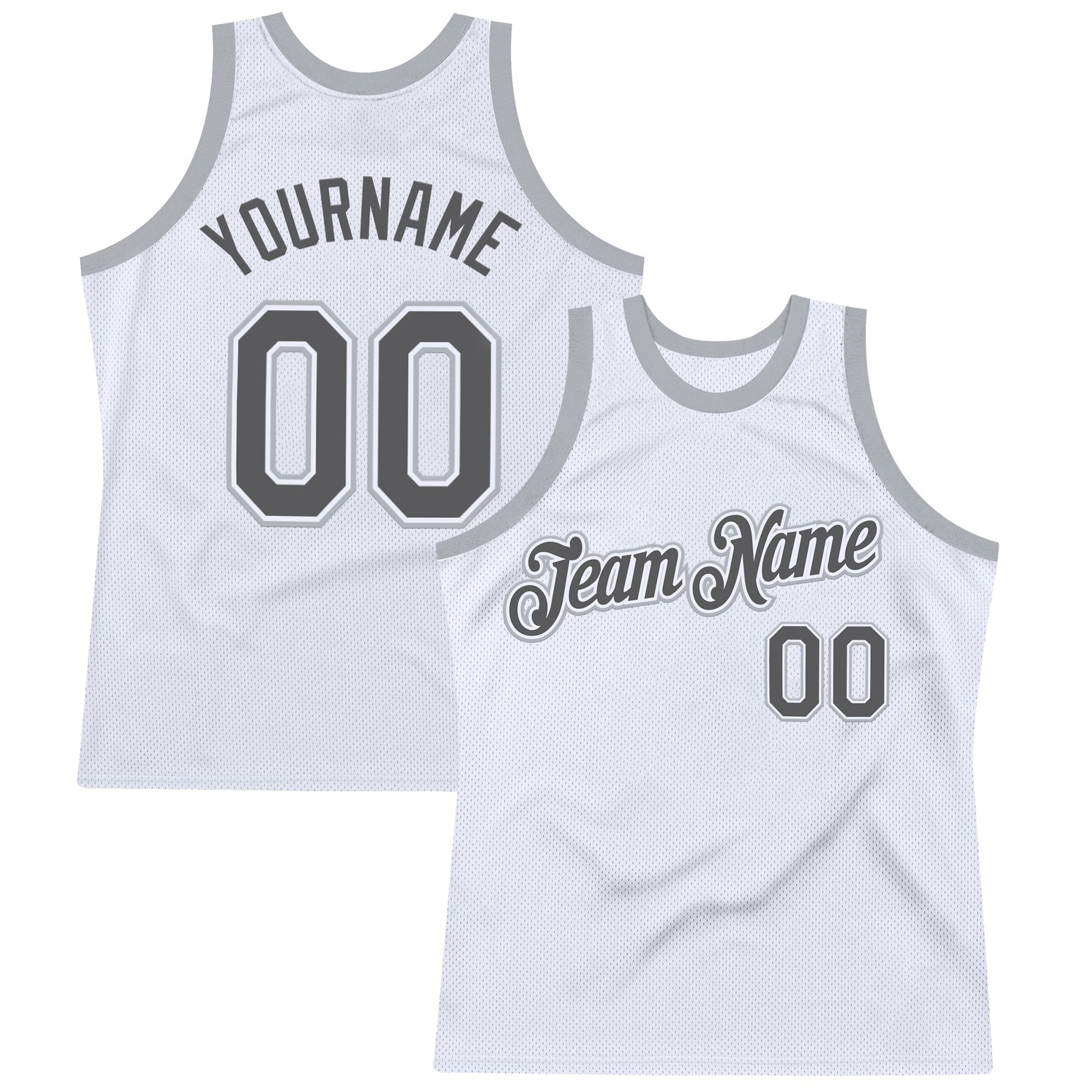 Custom White Steel Gray-Gray Authentic Throwback Basketball Jersey - Sky-Custom