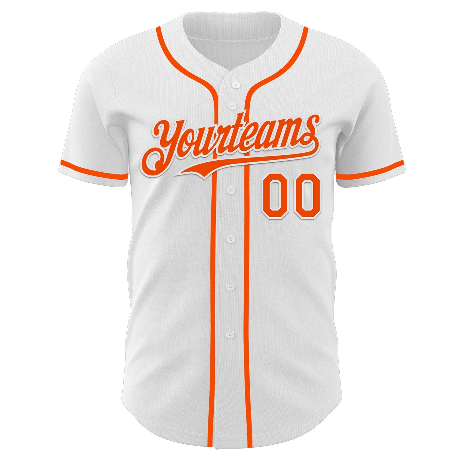 Custom White Orange Authentic Baseball Jersey - Sky-Custom