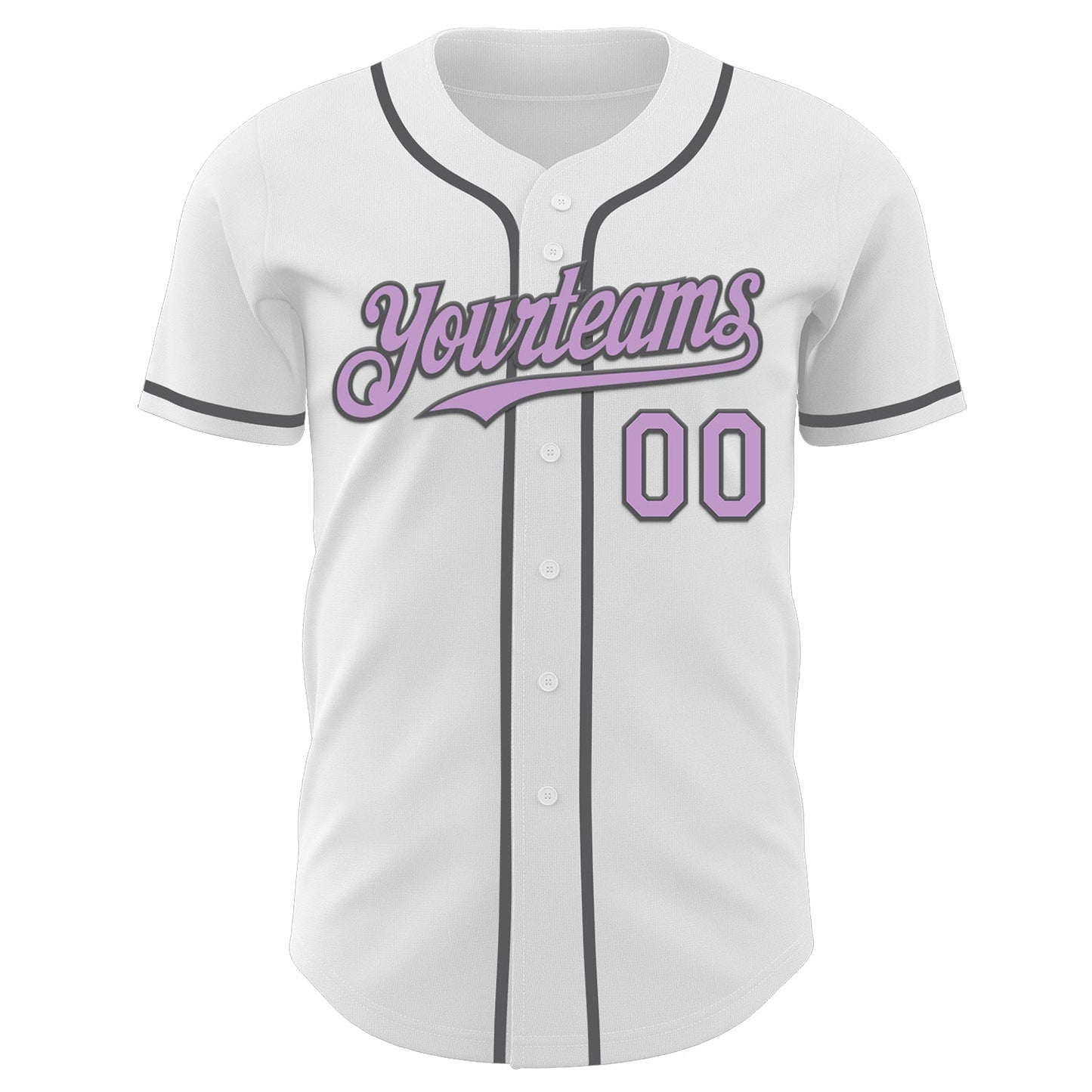 Custom White Light Purple-Steel Gray Authentic Baseball Jersey - Sky-Custom