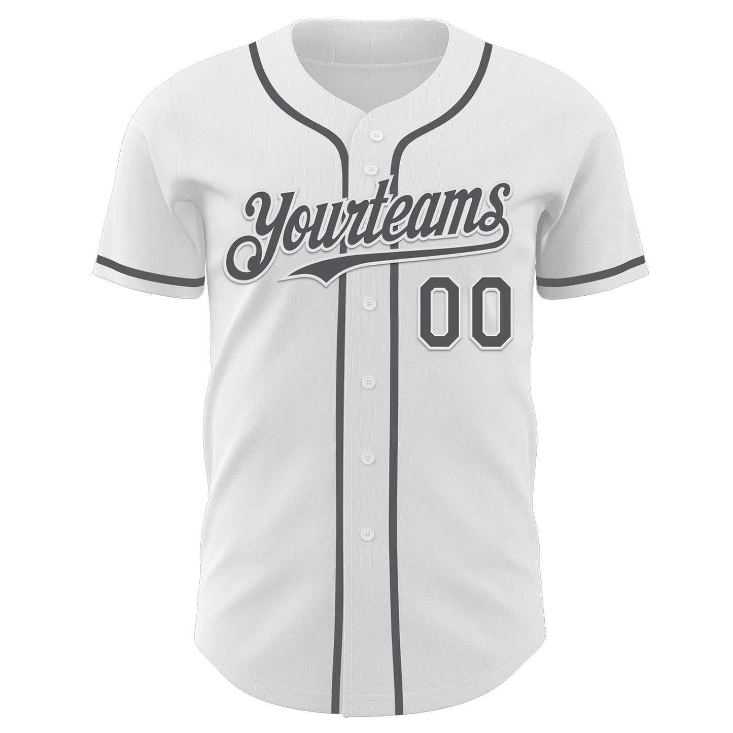 Custom White Steel Gray Authentic Baseball Jersey - Sky-Custom
