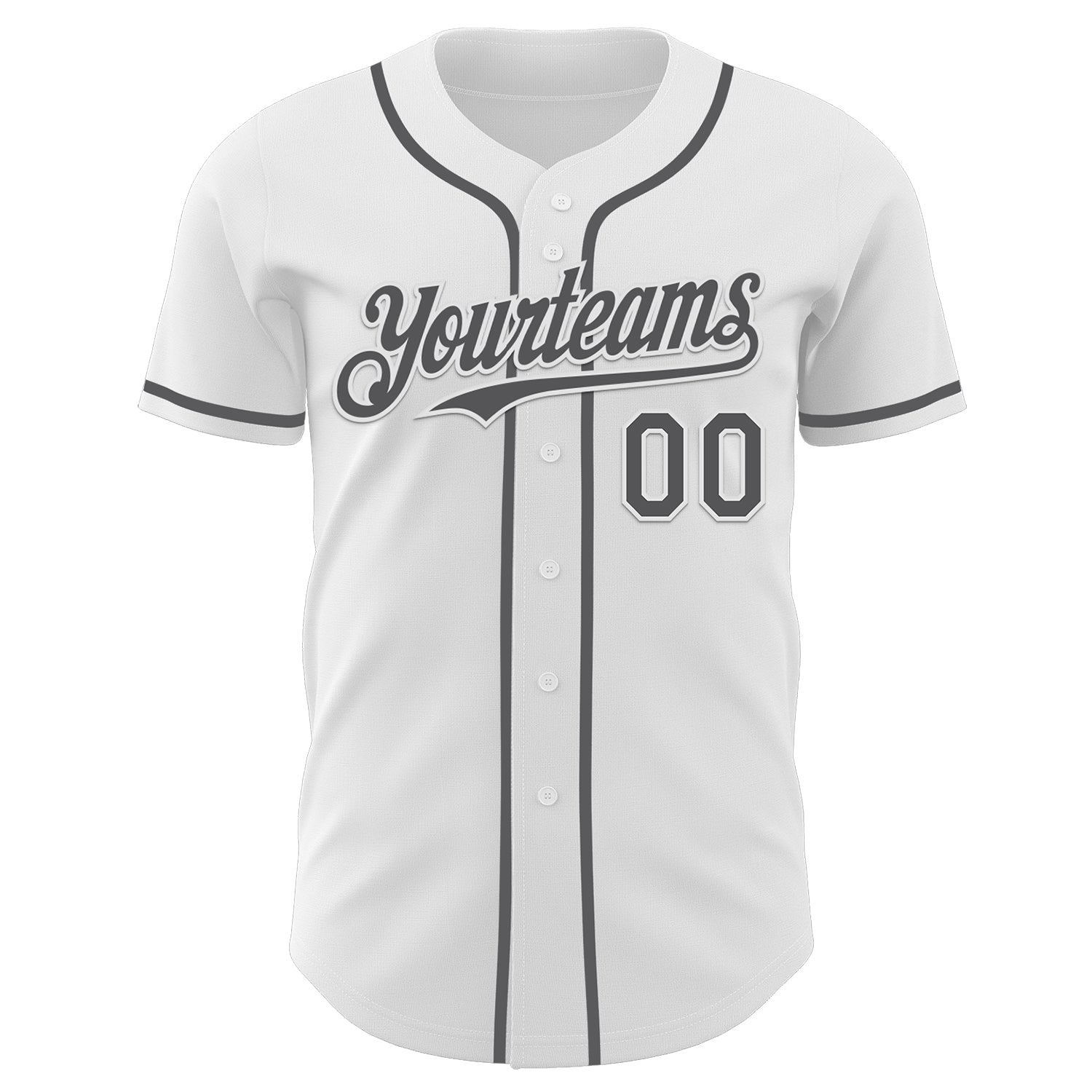Custom White Steel Gray Authentic Baseball Jersey - Sky-Custom