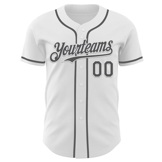 Custom White Steel Gray Authentic Baseball Jersey - Sky-Custom
