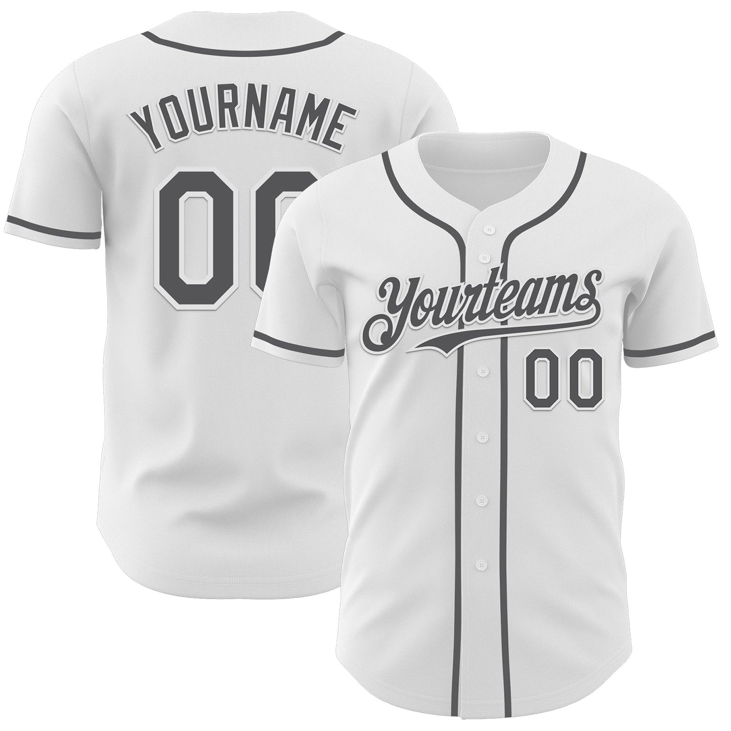 Custom White Steel Gray Authentic Baseball Jersey - Sky-Custom