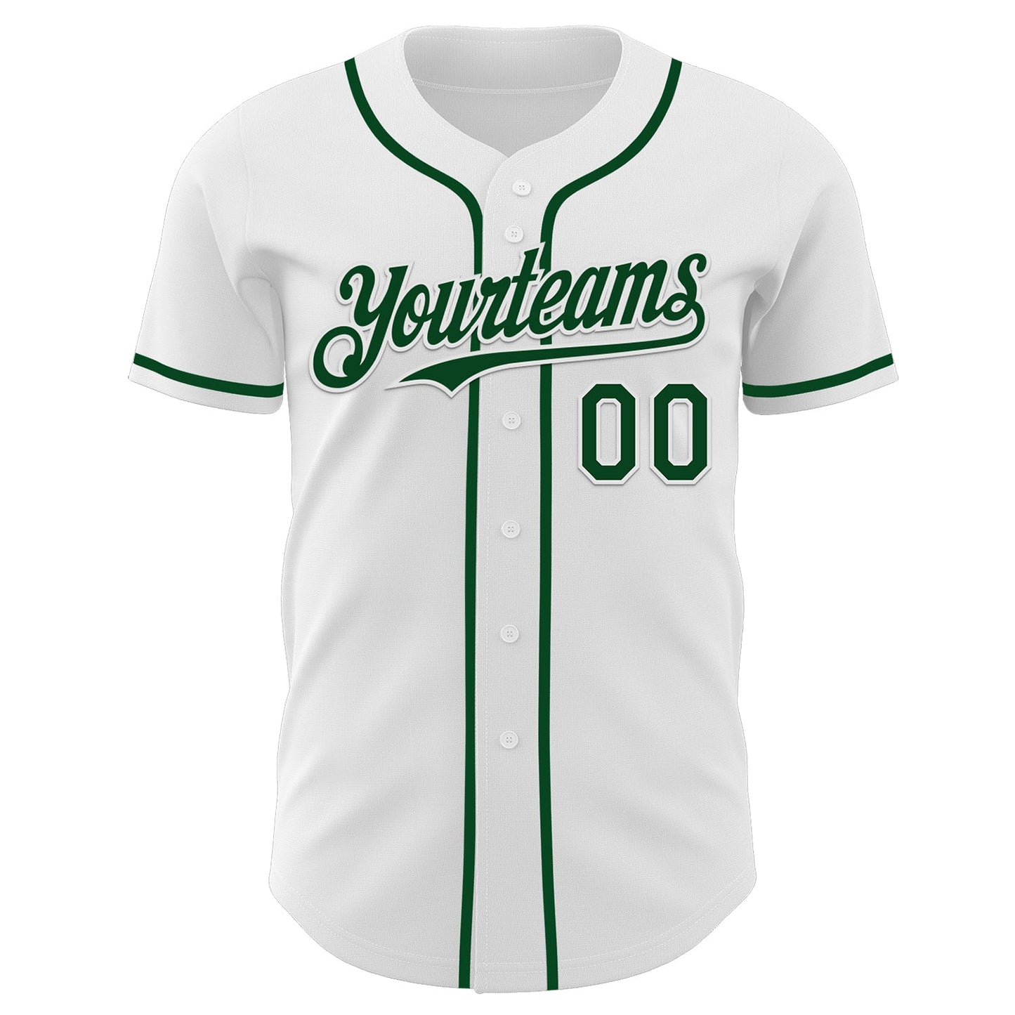 Custom White Green Authentic Baseball Jersey - Sky-Custom