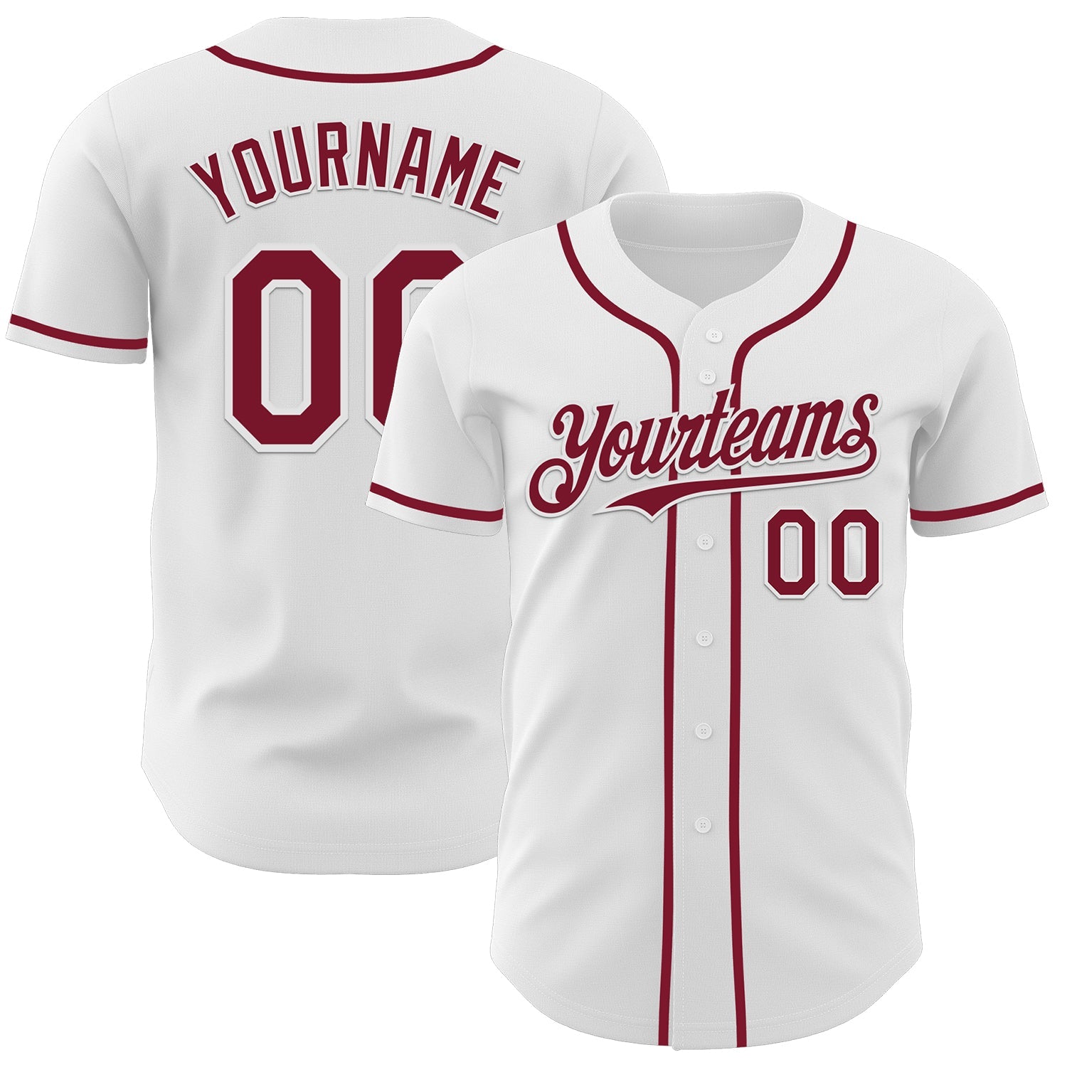 Custom White Crimson Authentic Baseball Jersey - Sky-Custom