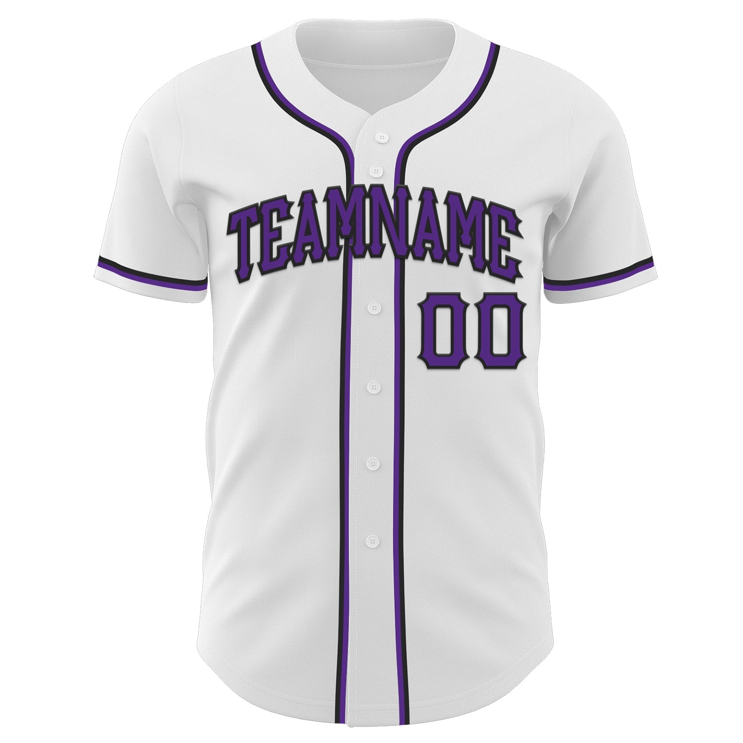 Custom White Purple-Black Authentic Baseball Jersey - Sky-Custom