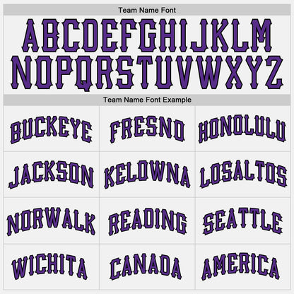 Custom White Purple-Black Authentic Baseball Jersey - Sky-Custom