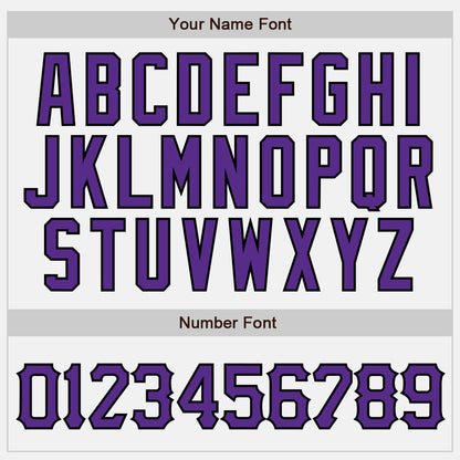 Custom White Purple-Black Authentic Baseball Jersey - Sky-Custom