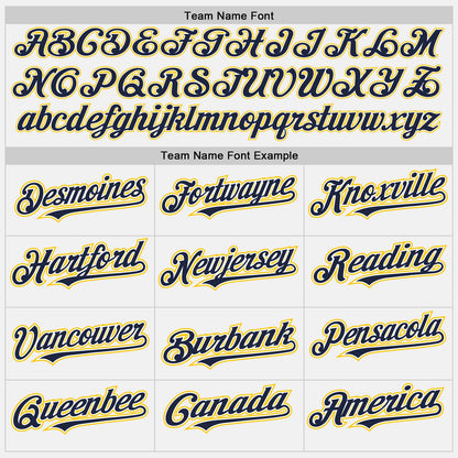 Custom White Yellow-Navy Authentic Baseball Jersey - Sky-Custom