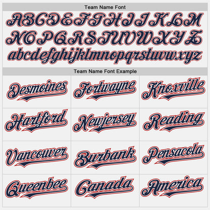 Custom White Red-Navy Authentic Baseball Jersey - Sky-Custom