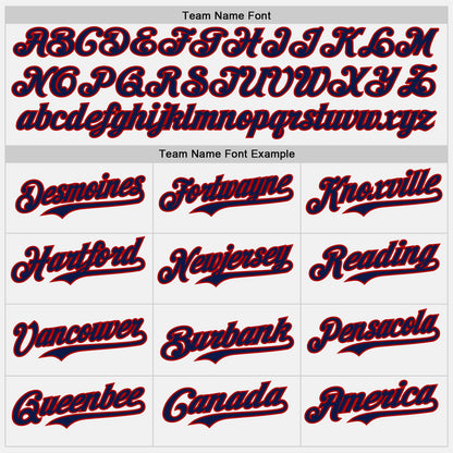 Custom White Navy-Red Authentic Baseball Jersey - Sky-Custom