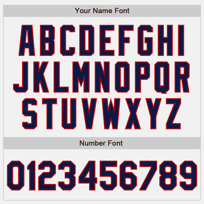 Custom White Navy-Red Authentic Baseball Jersey - Sky-Custom