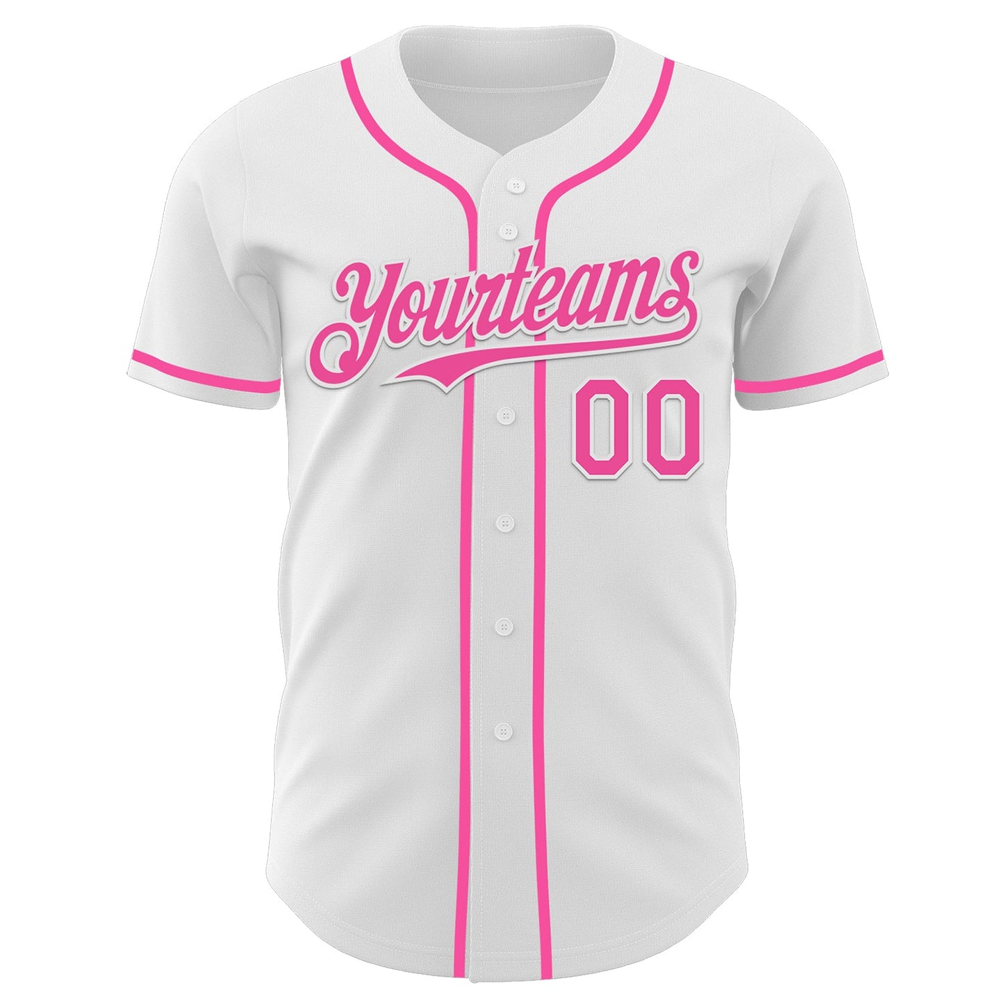 Custom White Pink Authentic Baseball Jersey - Sky-Custom