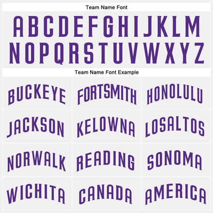 Custom White Purple Pinstripe Purple Authentic Baseball Jersey - Sky-Custom
