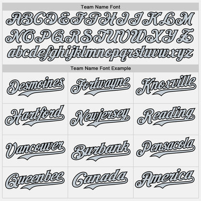 Custom White Black Pinstripe Silver Authentic Baseball Jersey - Sky-Custom