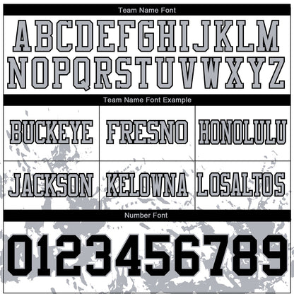 Custom White Black-Gray Splash Mesh Authentic Football Jersey - Sky-Custom