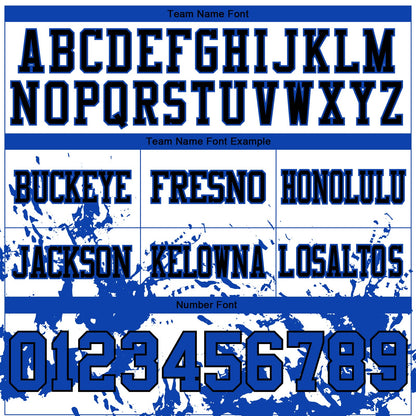 Custom White Thunder Blue-Black Splash Mesh Authentic Football Jersey - Sky-Custom