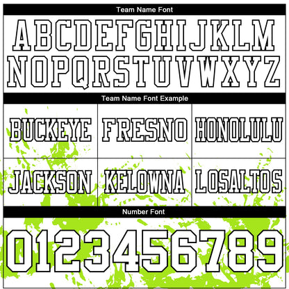 Custom White Neon Green-Black Splash Mesh Authentic Football Jersey - Sky-Custom