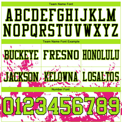 Custom White Neon Green Hot Pink-Black Splash Mesh Authentic Football Jersey - Sky-Custom