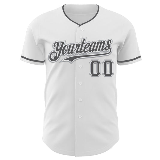 Custom White Steel Gray-Gray Authentic Baseball Jersey - Sky-Custom
