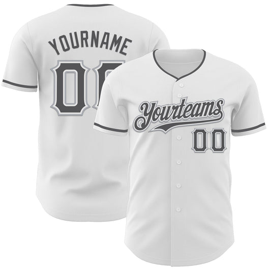 Custom White Steel Gray-Gray Authentic Baseball Jersey - Sky-Custom