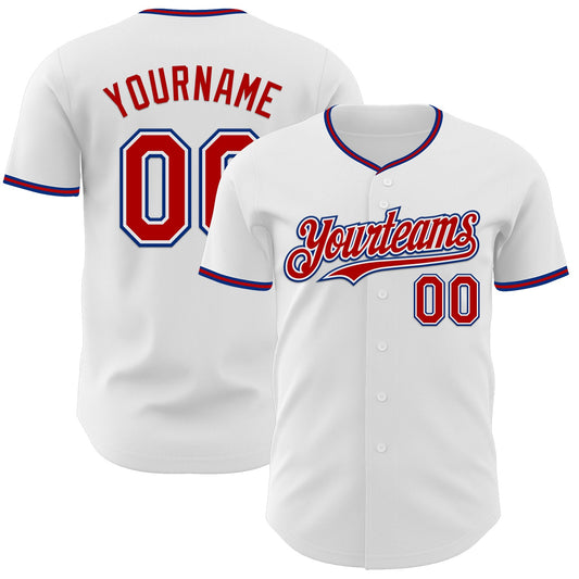 Custom White Red-Royal Authentic Baseball Jersey - Sky-Custom