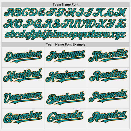 Custom White Teal Black-Old Gold Authentic Baseball Jersey - Sky-Custom