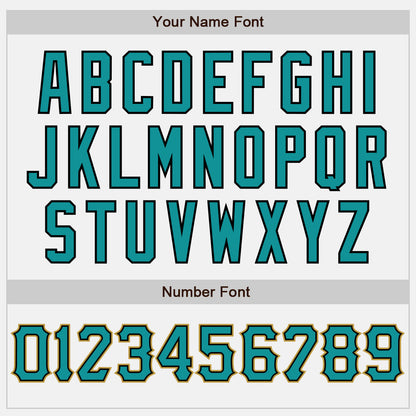 Custom White Teal Black-Old Gold Authentic Baseball Jersey - Sky-Custom