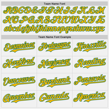 Custom White Gold-Kelly Green Authentic Baseball Jersey - Sky-Custom