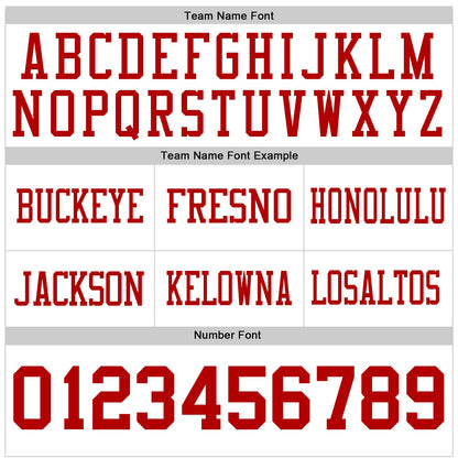 Custom White Red Mesh Authentic Football Jersey - Sky-Custom