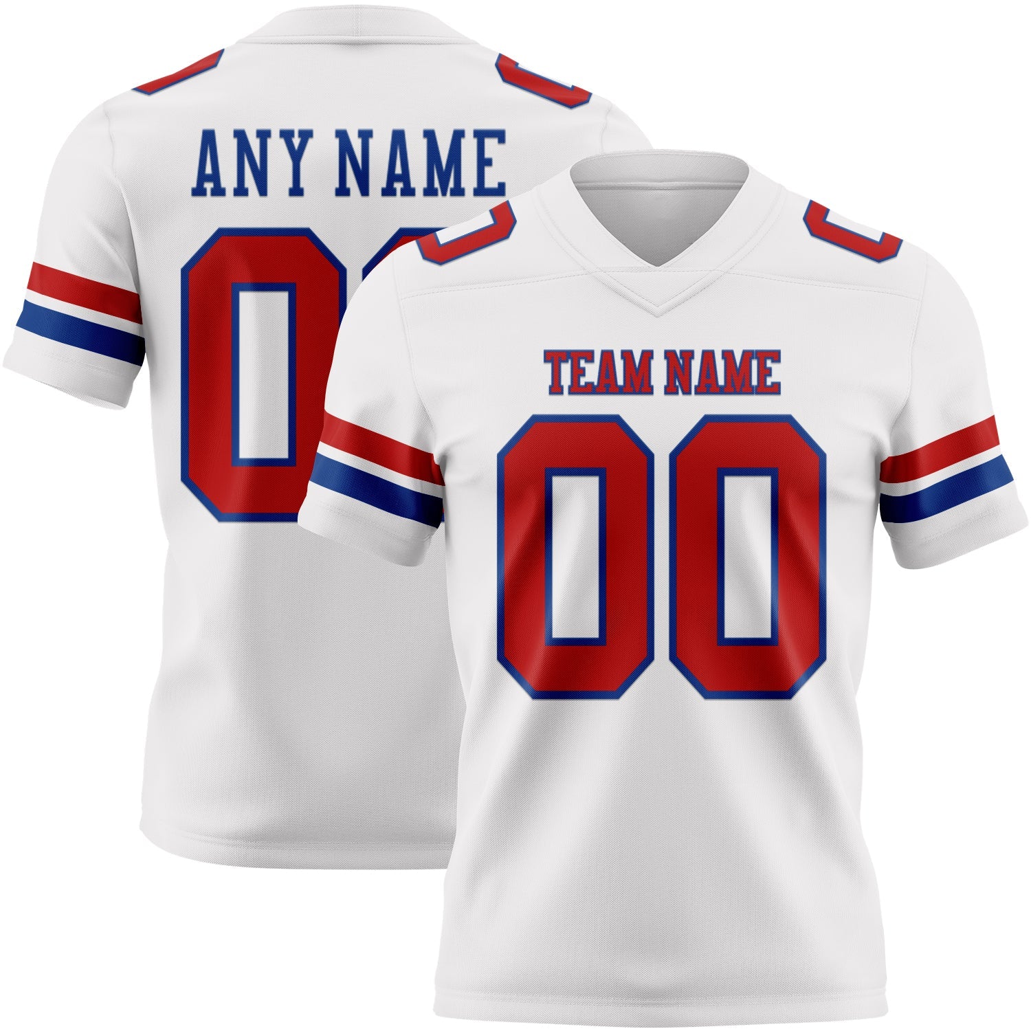 Custom White Red-Royal Mesh Authentic Football Jersey - Sky-Custom