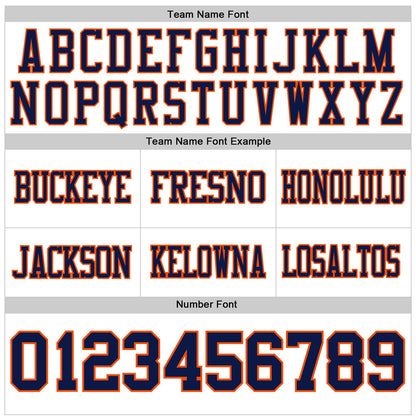 Custom White Navy-Orange Mesh Authentic Football Jersey - Sky-Custom